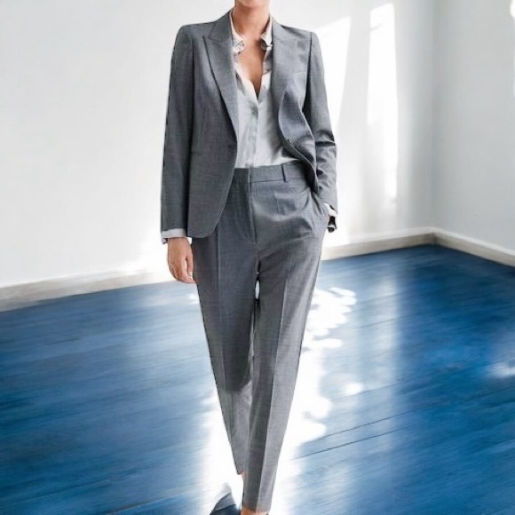 NWOT Reiss ‘Layton’ Slim Fit Wool Blend Suit Trousers in Grey Size 4 - Picture 3 of 16